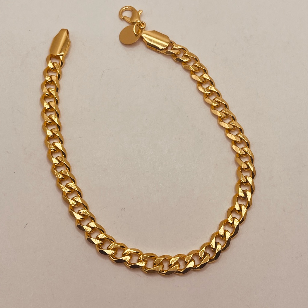 Gold Plated Bracelet Unisex Chain Design